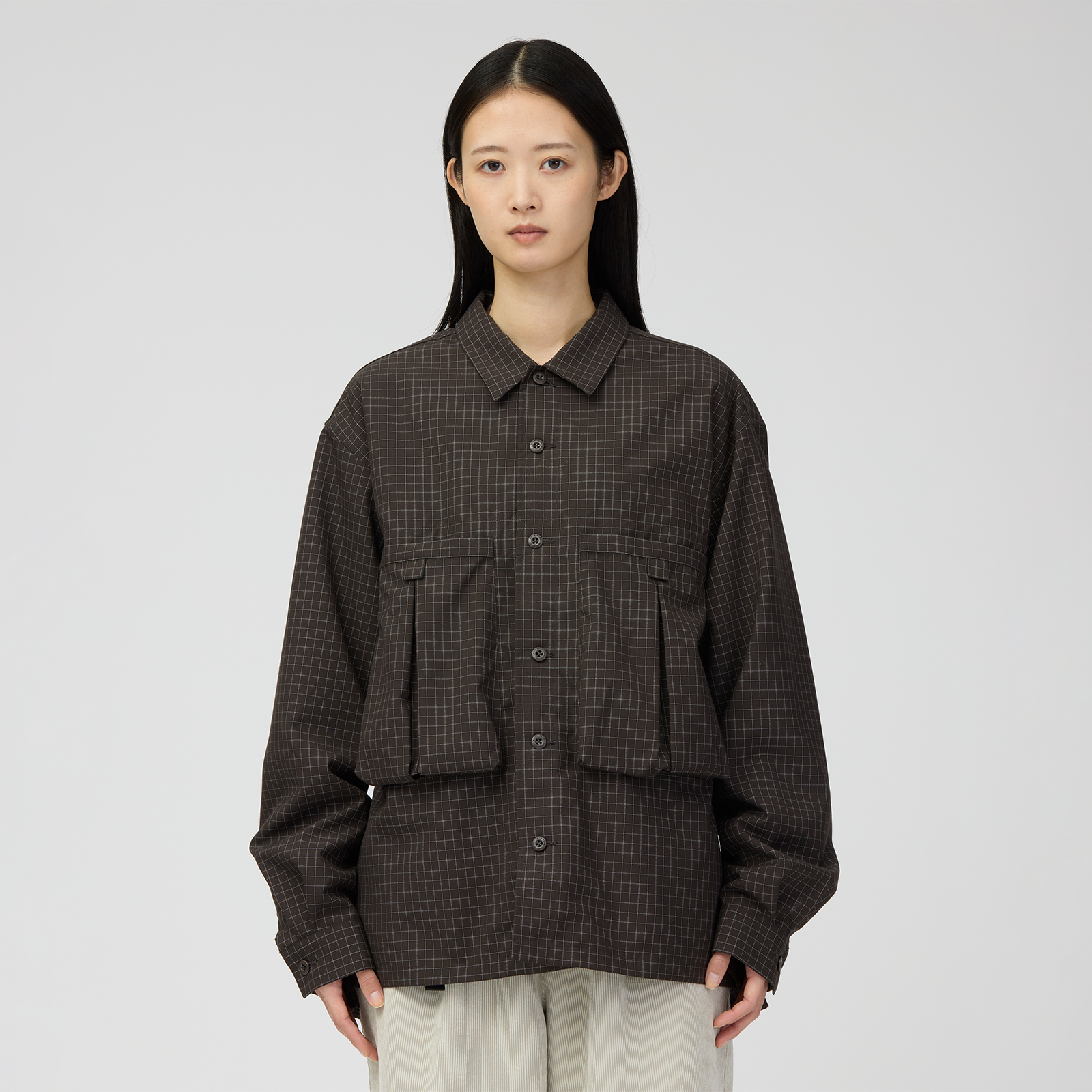 Wool Reflective Grid Shirt